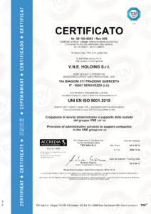 Certificato ISO 9001 2015 VNE Holding Srl 212x300 - La qualità di VNE certificata TÜV SÜD - vne - news